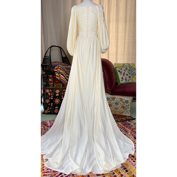 70s Polyester Bridal Gown - Picture 2 of 15